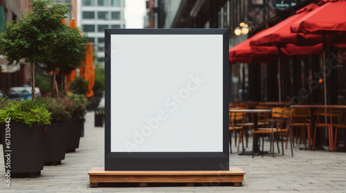 Modern Metropolis Offers a Blank Billboard Mock-Up, Ideal for Advertisers to Display Their Creativity and Innovation photo
