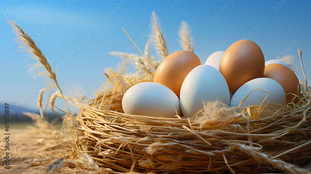 Eggs in a basket PPT background poster wallpaper web page Eggs in a basket PPT background poster wallpaper web page