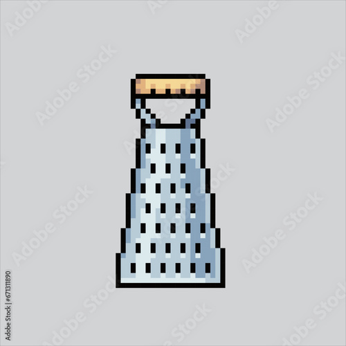 Pixel art illustration Grater. Pixelated Grater. Kitchen Grater pixelated for the pixel art game and icon for website and video game. old school retro.