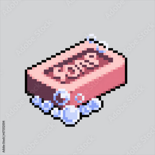 Pixel art illustration Soap. Pixelated Soap. Bathroom Soap pixelated for the pixel art game and icon for website and video game. old school retro.