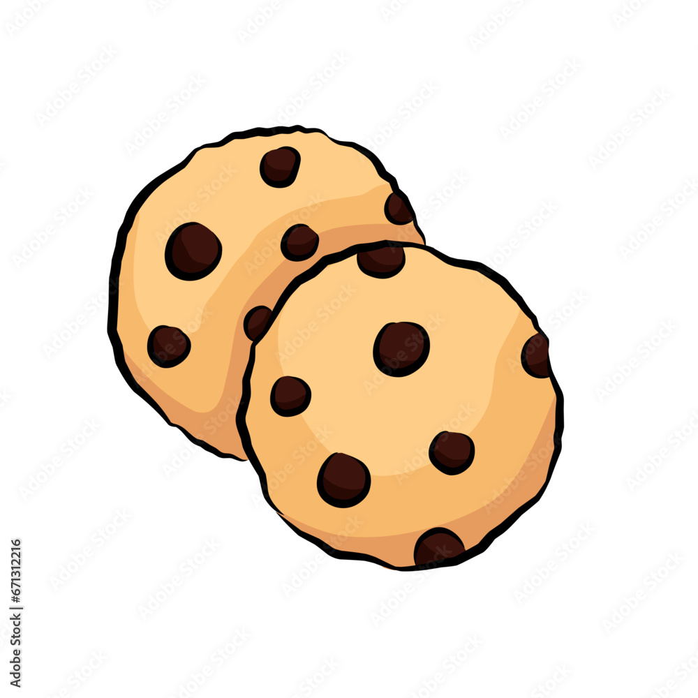 Fototapeta premium chocolate cookie, cookie isolated on white, cookies vector