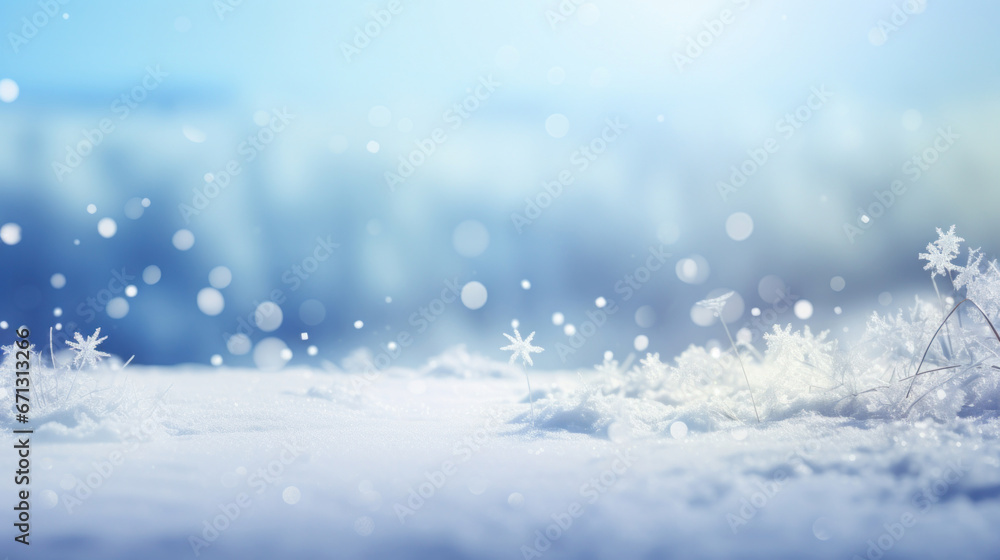 Fototapeta premium Christmas abstract background with snowflakes