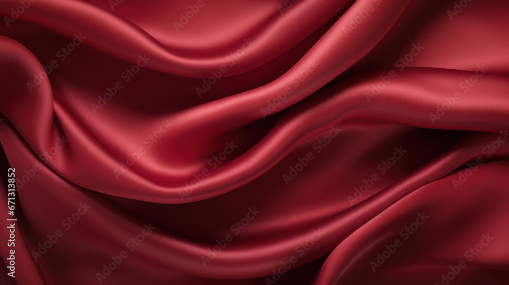 Dark red silk texture with soft waves Dark red silk texture with soft waves