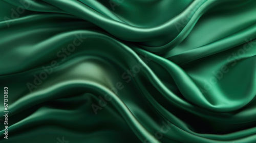 Dark green silk texture with soft waves