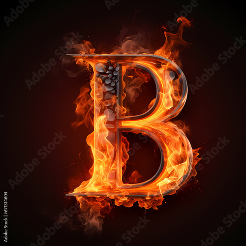 Letter B Logo, Flaming Style