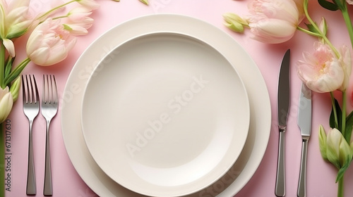 plate with flower HD 8K wallpaper Stock Photographic Image 
