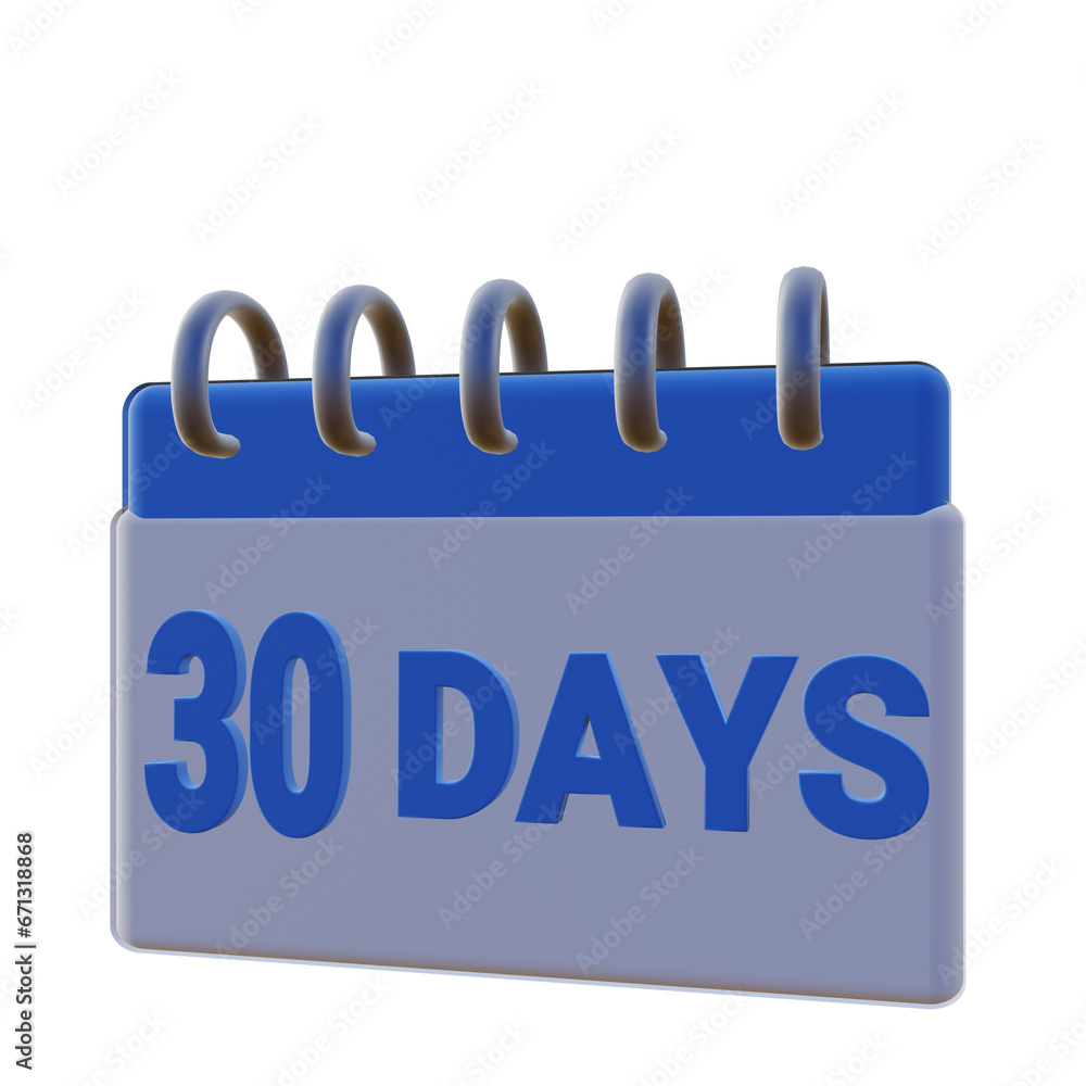 3 D illustration of 30 days guarantee 3 D illustration of 30 days guarantee