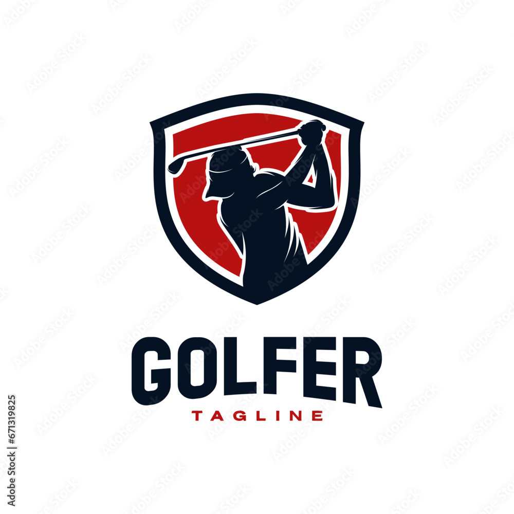 Golf Club logo with shield design template Golf Club logo with shield design template
