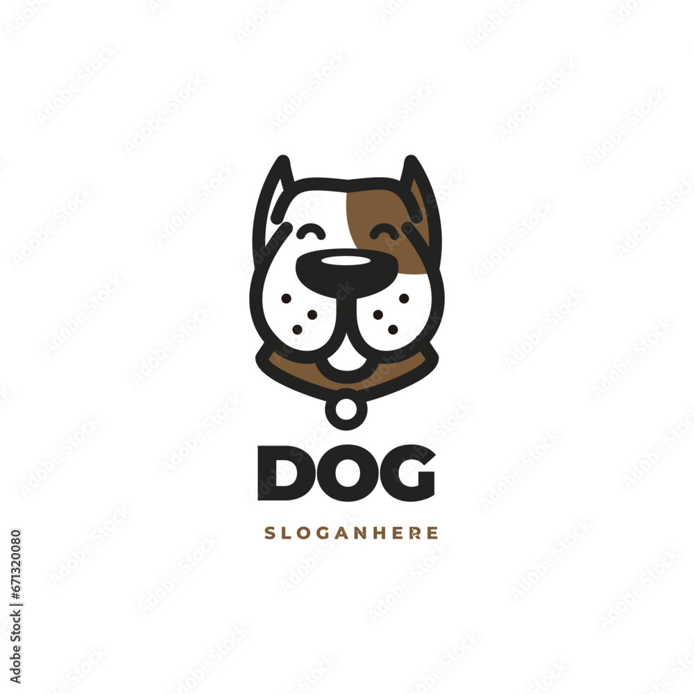 Cute dog head logo vector