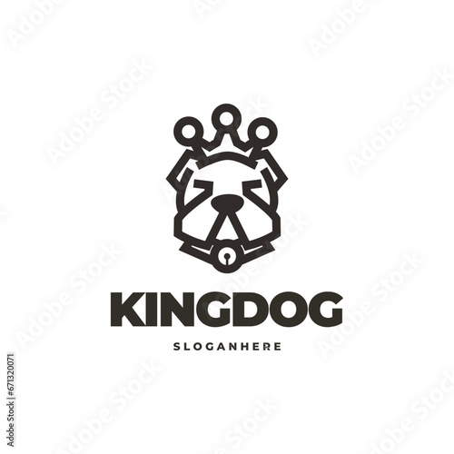 Cute dog head logo vector