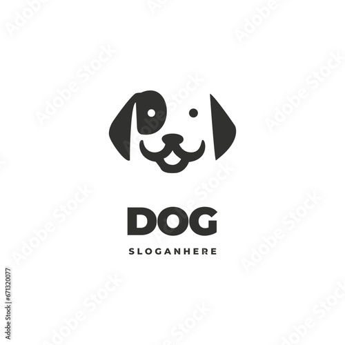 Cute dog head logo vector