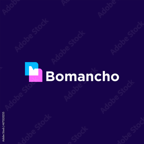 Modern BM Letter Company logo design