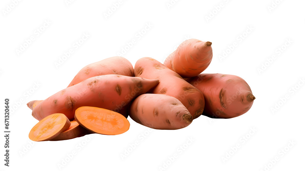Sweet potatoes on transparent background Sweet potatoes on transparent background