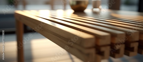 meja kayu di ruang makan modern. photo