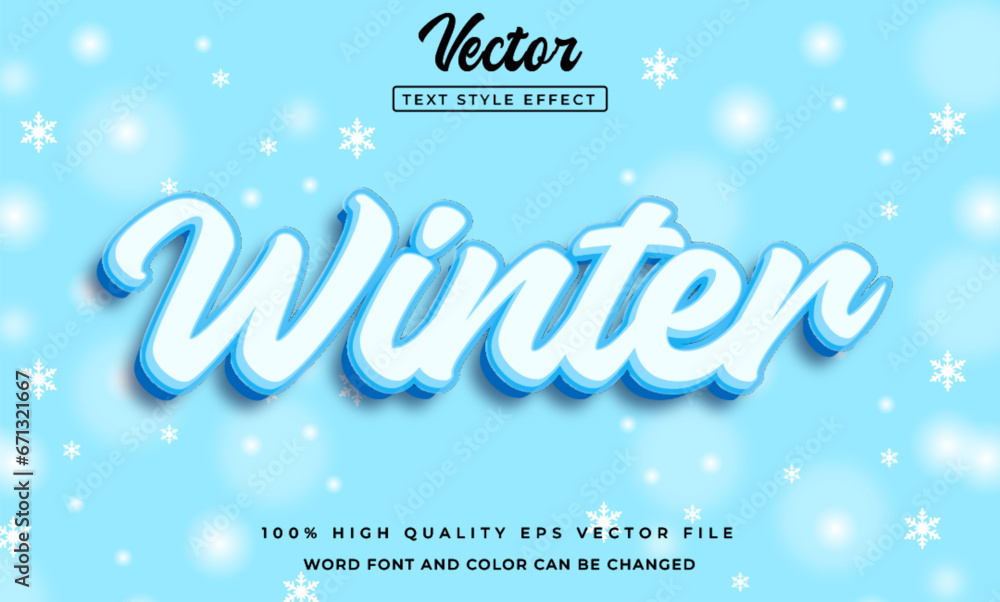 vector winter text style effect
