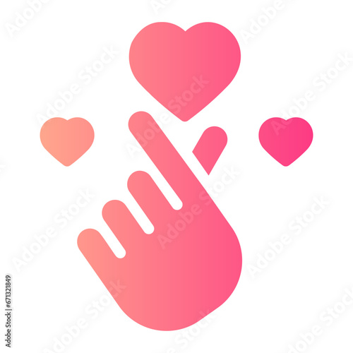 hand heart gradient icon