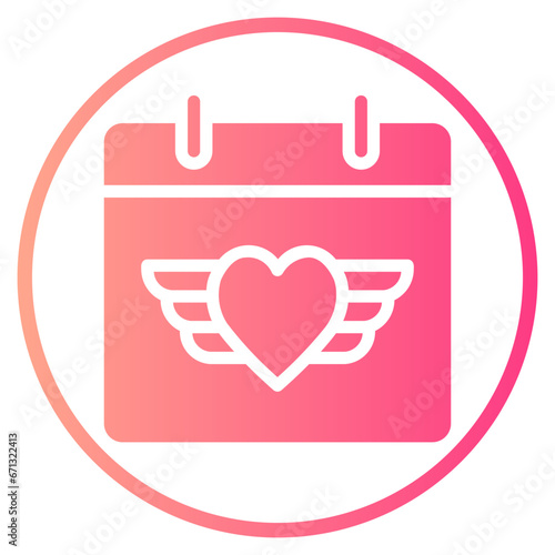 romantic date gradient icon