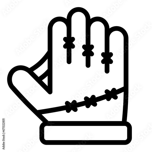 Catcher’s Mitt black outline icon