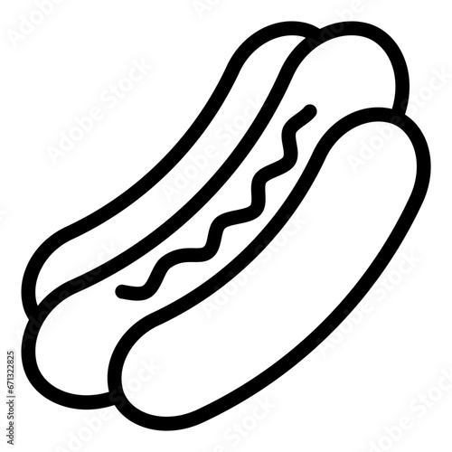 Hotdog black outline icon