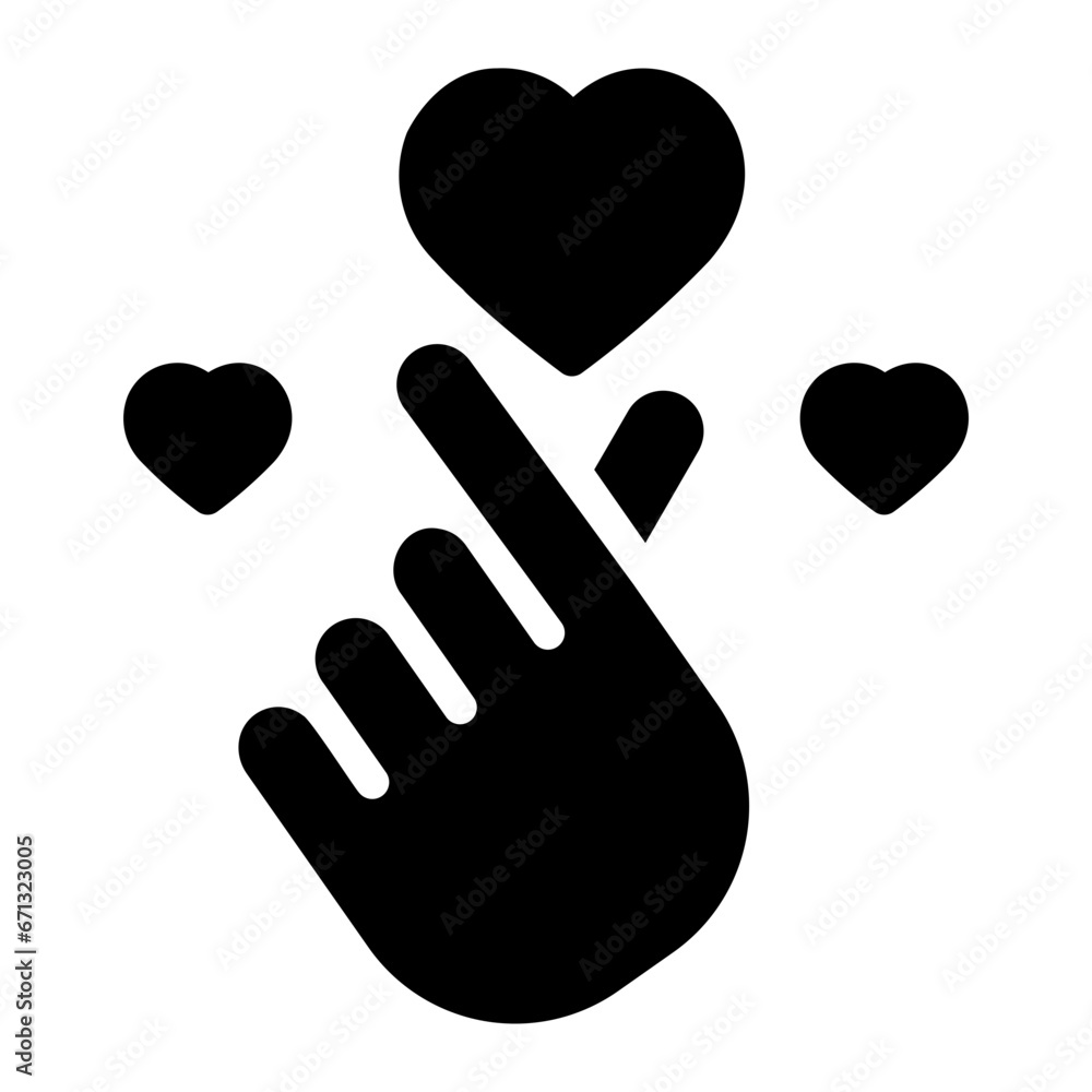 hand heart glyph icon hand heart glyph icon