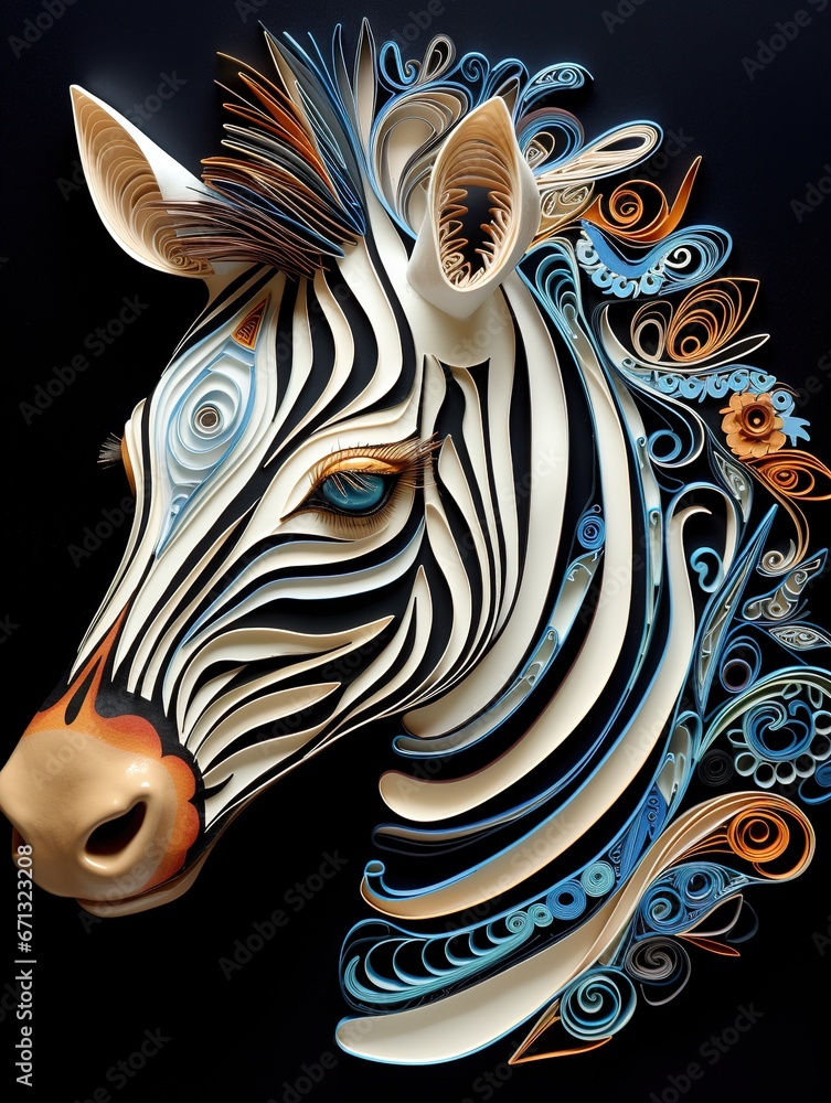 Beautiful papercut quilling paper filigree zoo animals Beautiful papercut quilling paper filigree zoo animals