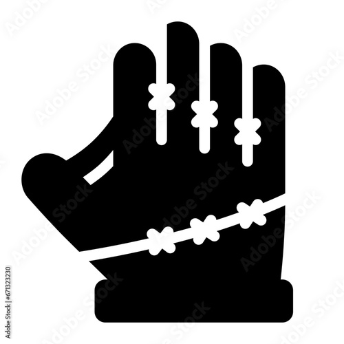 Catcher’s Mitt black glyph icon