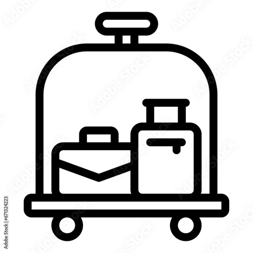 Luggage Cart outline icon