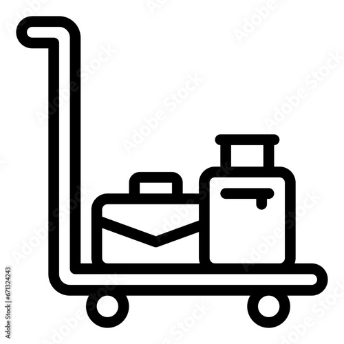 Luggage Cart outline icon