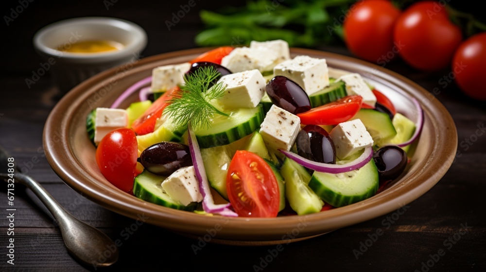 salad with feta cheese and olivesn generated by AI