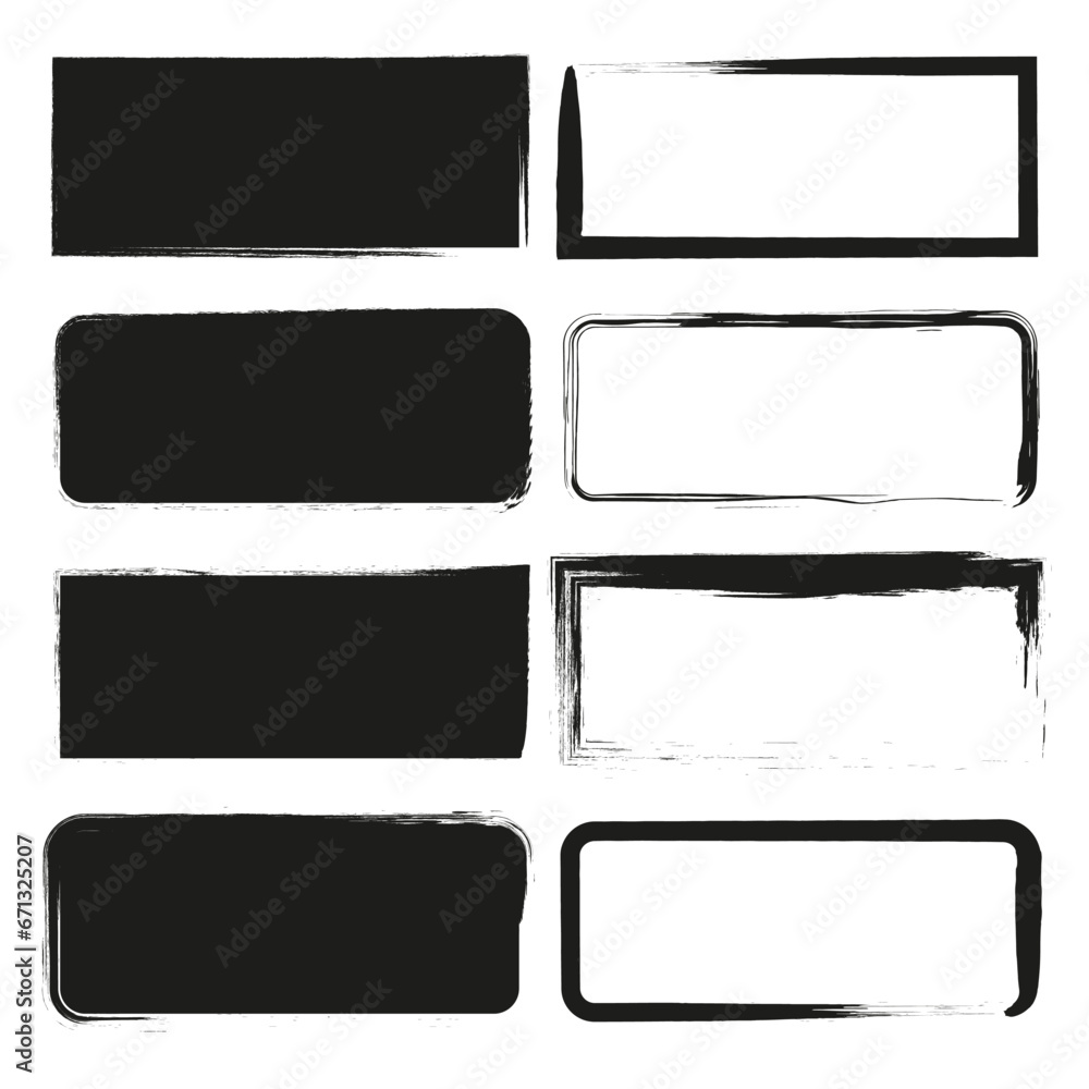 brush rectangles. Edge frame. Decorative border. Vector illustration. brush rectangles. Edge frame. Decorative border. Vector illustration.