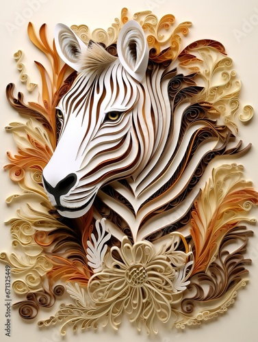 Beautiful papercut quilling paper filigree zoo animals