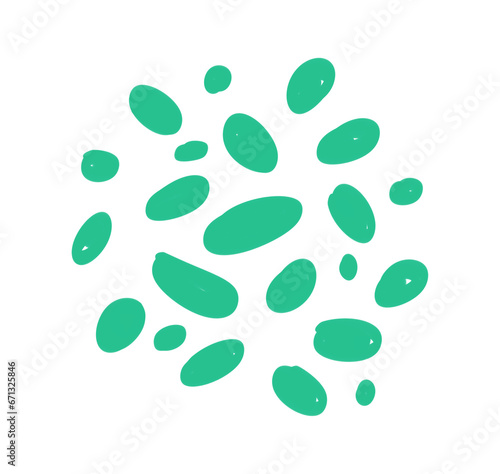 abstract green hand drawn shape pattern element