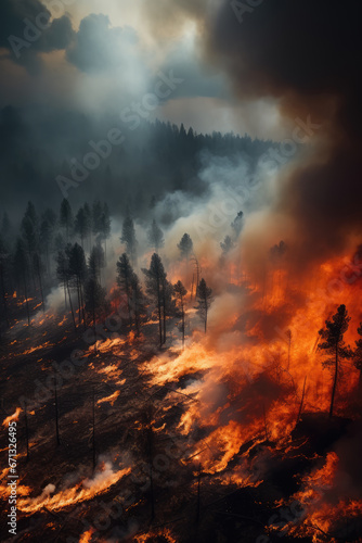 Cinematic scene of Forest fires  a threat to our environment