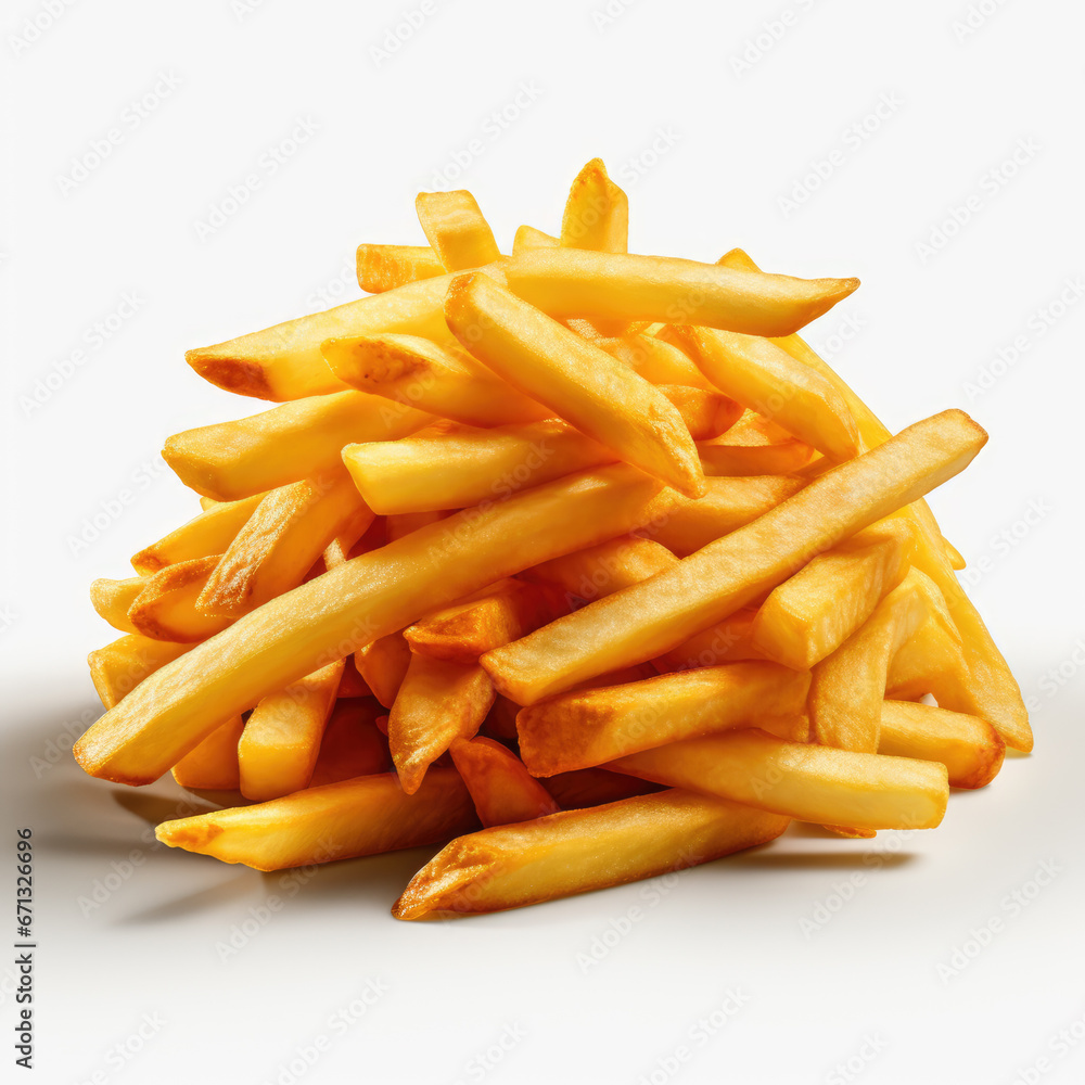 Advertising image, French Fries. Isolated on Transparent Background Advertising image, French Fries. Isolated on Transparent Background