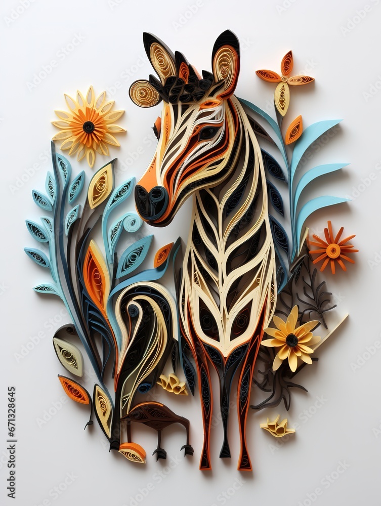 Beautiful papercut quilling paper filigree zoo animals Beautiful papercut quilling paper filigree zoo animals