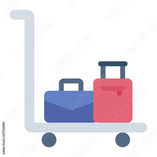 Luggage Cart flat icon