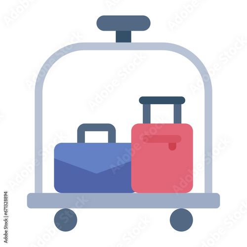 Luggage Cart flat icon