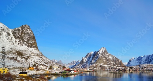 Fisherman village during winter season at Lofoten, Norway, Europe.