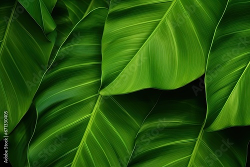 Nature's Symphony Abstract Green Leaf Texture Nature Background
