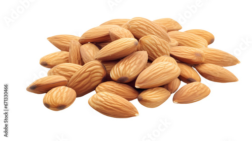 Almonds on transparent background
