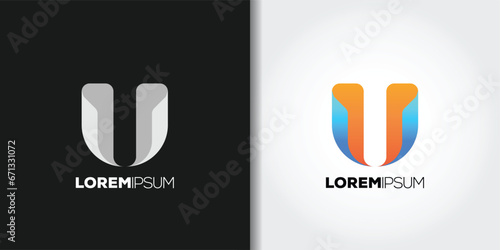 abstract letter u logo