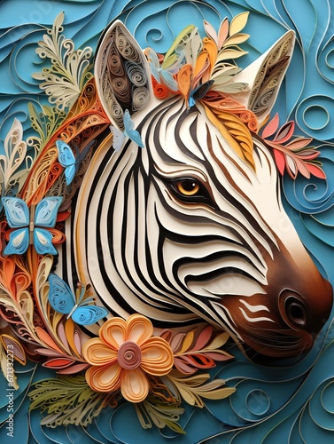 Beautiful papercut quilling paper filigree zoo animals