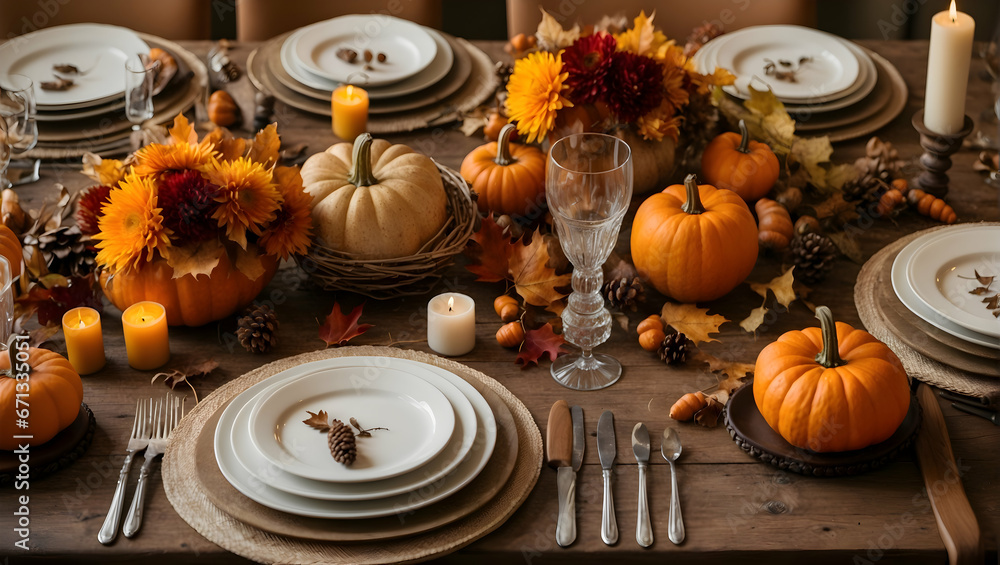 Fall themed dinner table
