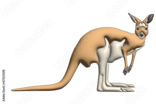 kangaroo on a white background