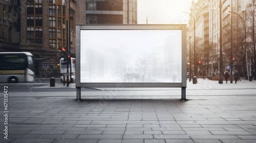 Billboard mockup outdoors, Outdoor advertising poster on the street for advertisement, Empty advertisement place for marketing banner or posters,Generative Ai