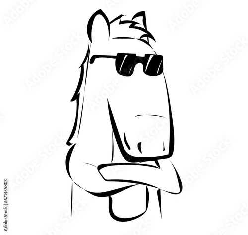 Pferd mit cooler Sonnenbrille 