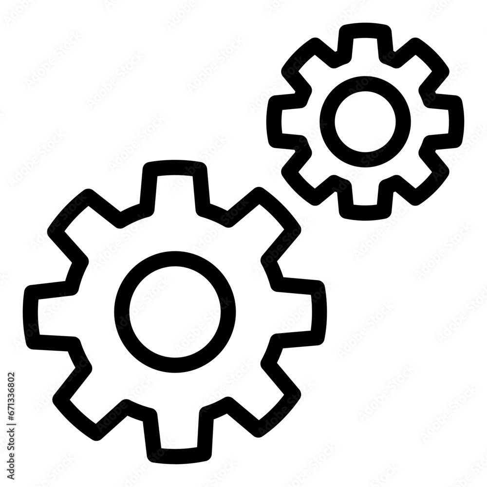 Gear black outline icon