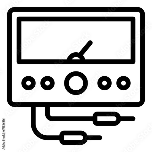 Amperemeter black outline icon