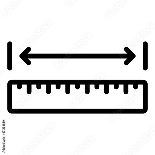 Length black outline icon