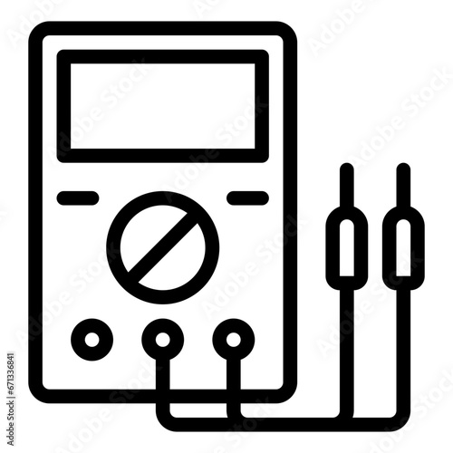 Voltmeter black outline icon
